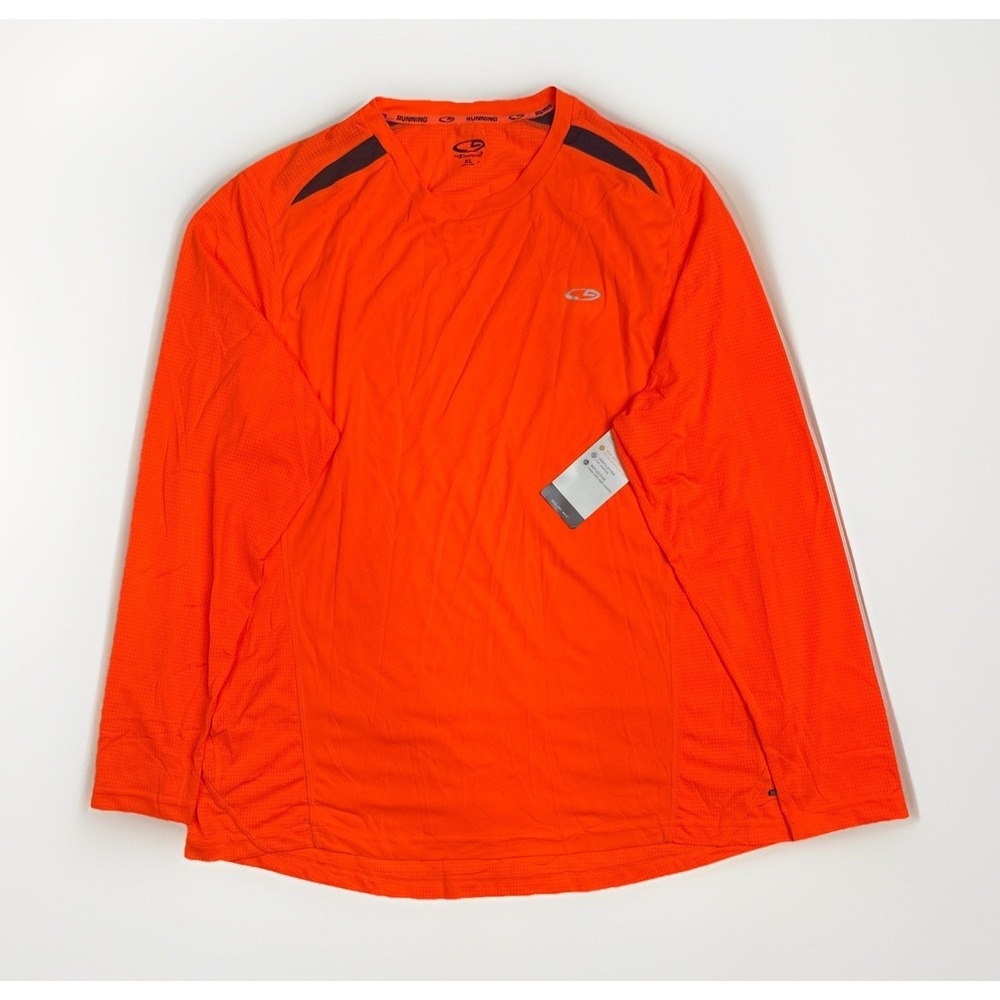 Champion Men's Running Duo Dry Max Orange Reflective Long Sleeve Shirt Size XL